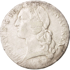 FRANCE, Écu au bandeau, ECU, 1742, Caen, KM #512.5, VF(30-35), Silver, Gadoury .