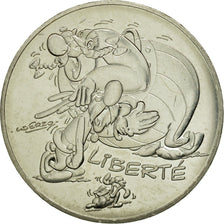 France, 10 Euro, Liberté Astérix, Obélix, 2015, MS(63), Silver