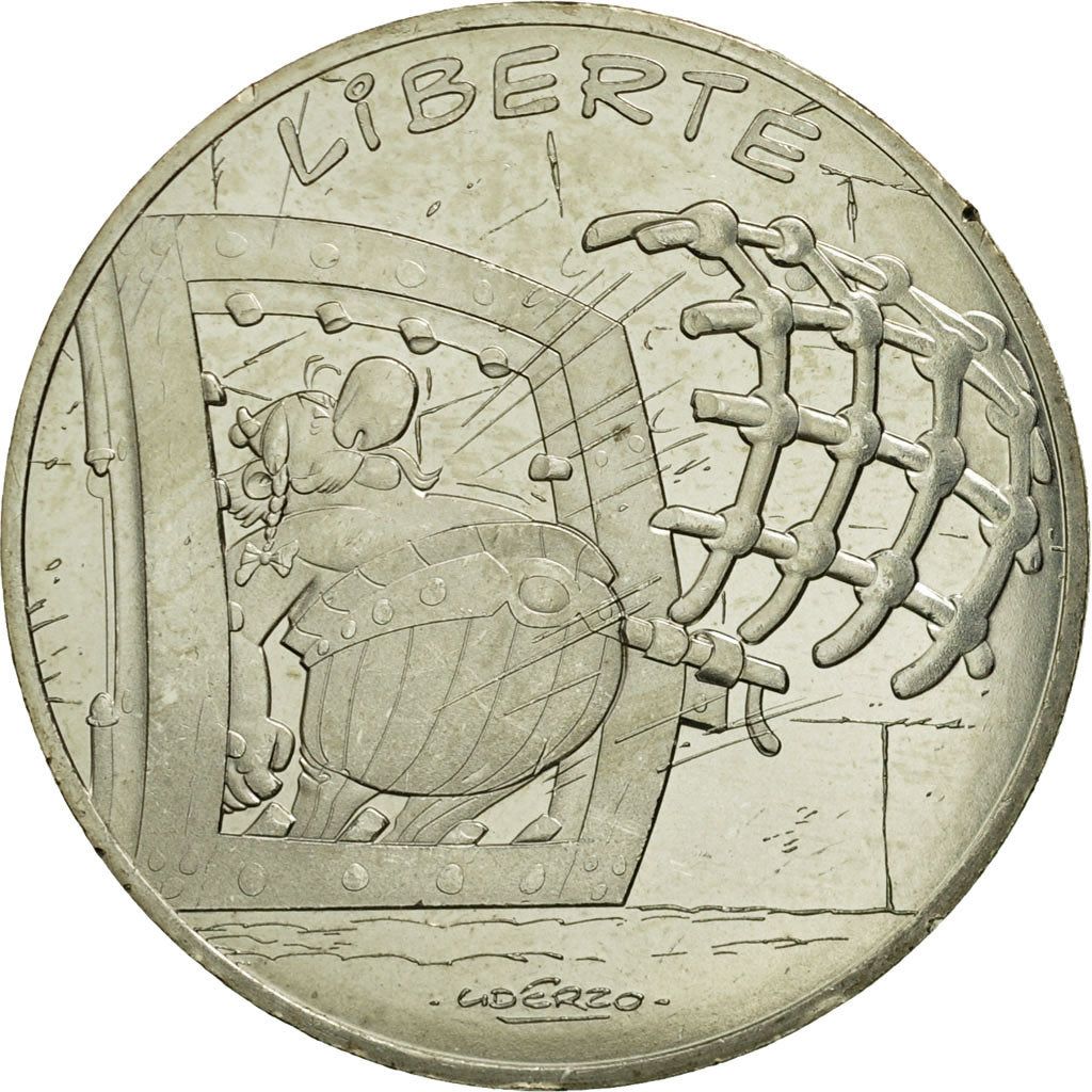 France, 10 Euro, Liberté, Obélix, 2015, MS(63), Silver