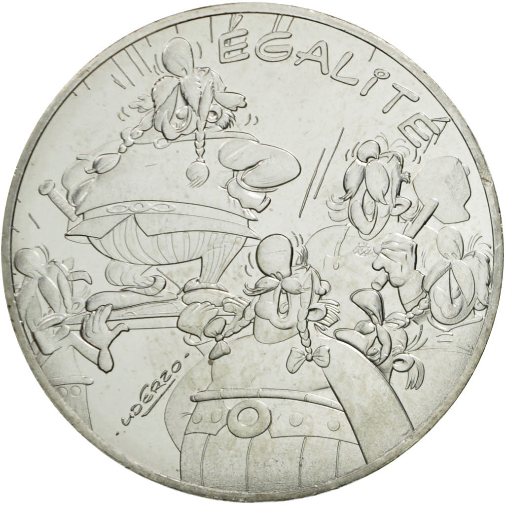 Coin, France, 10 Euro, Egalité, Abraracourcix, Obélix, 2015, MS(63), Silver