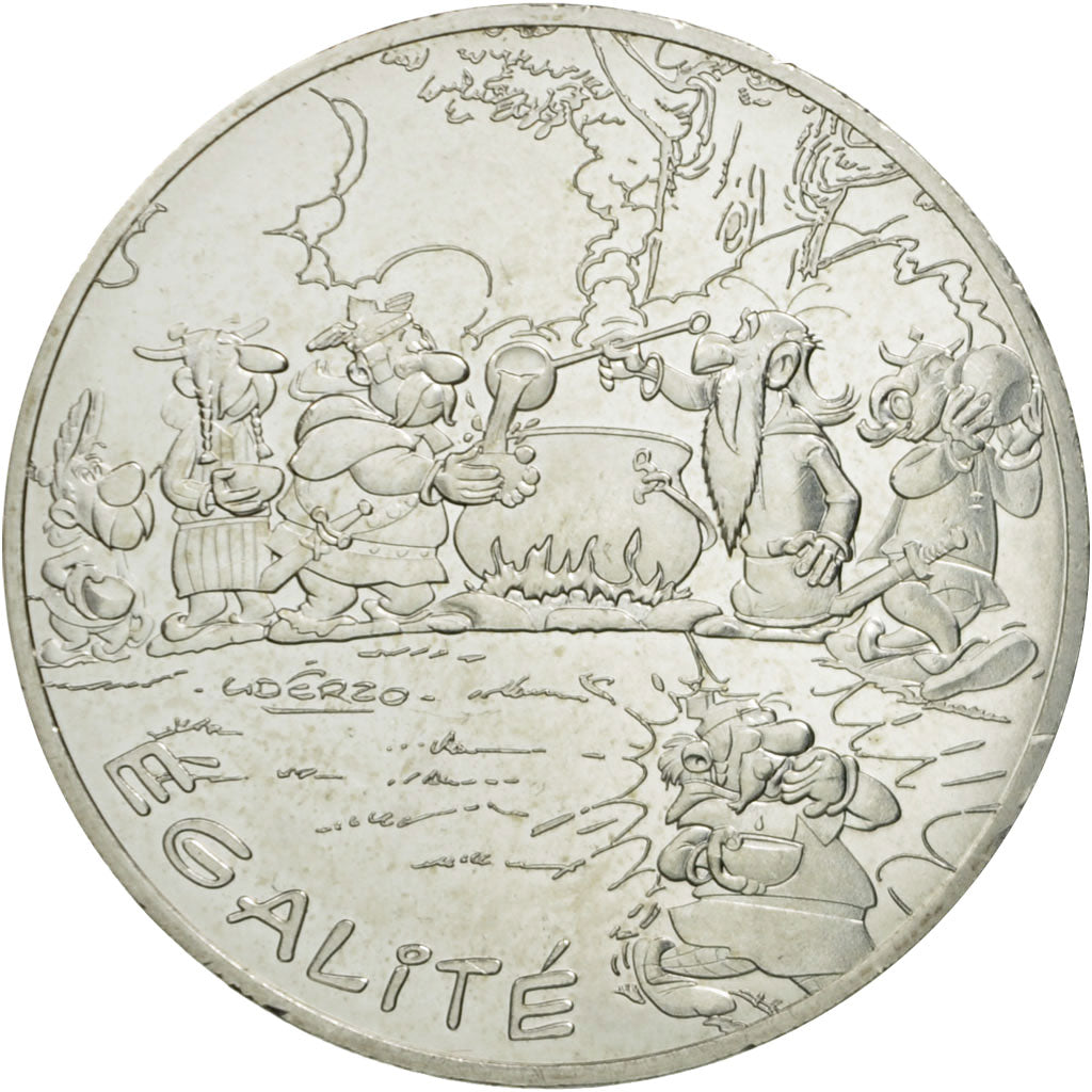 France, 10 Euro, Egalité, Gaulois, Chaudron, 2015, MS(63), Silver