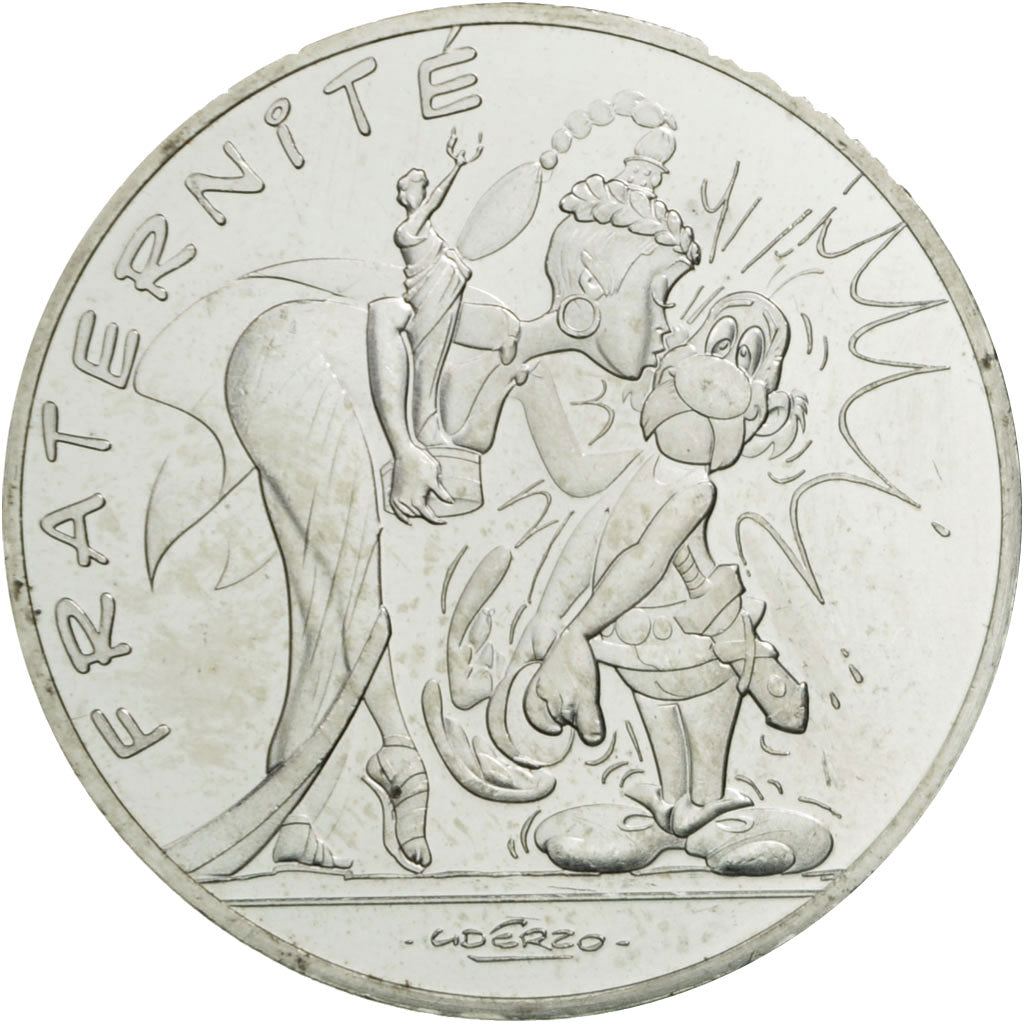 France, 10 Euro, Fraternité, Astérix, 2015, MS(63), Silver
