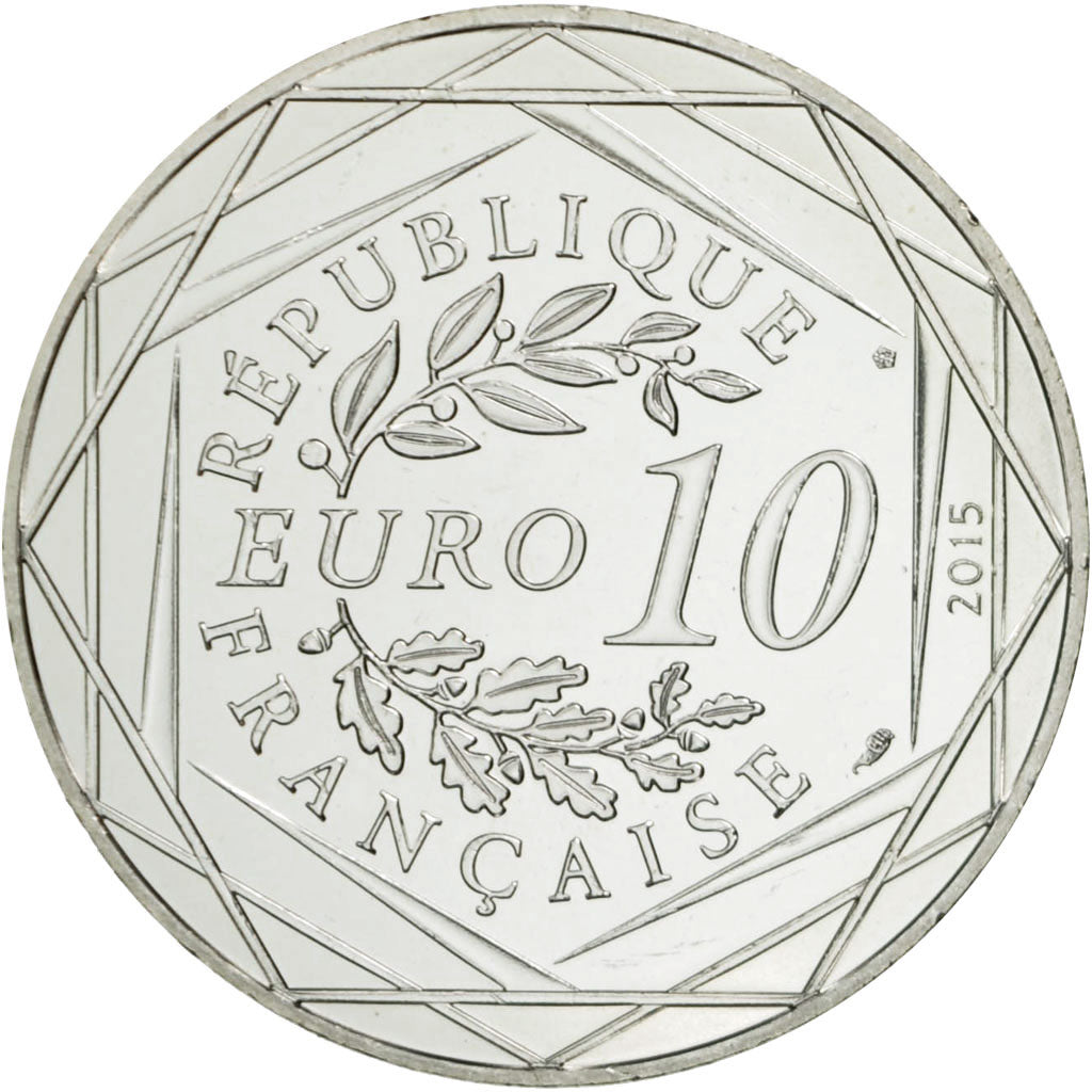 France, 10 Euro, Fraternité, Astérix, 2015, MS(63), Silver