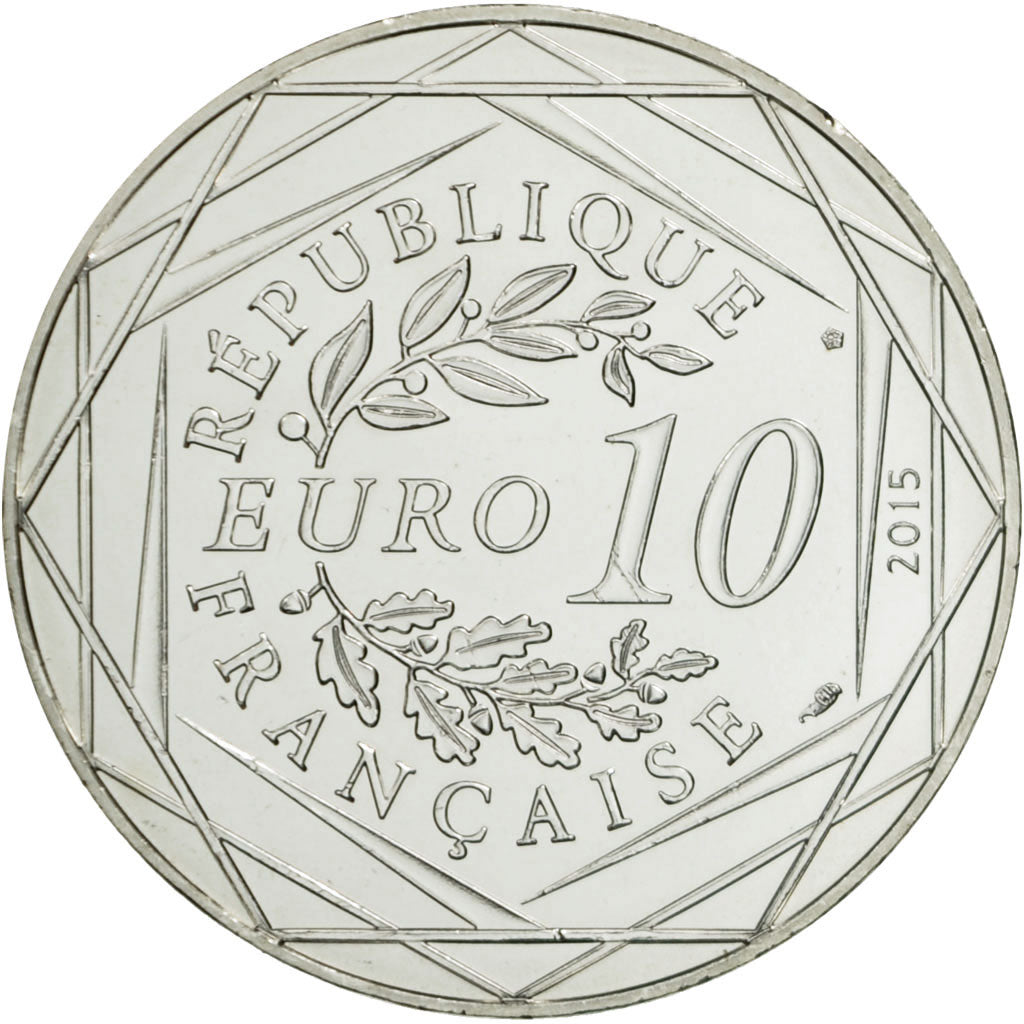 Coin, France, 10 Euro, Fraternité, Astérix chez les Bretons, 2015, MS(63)