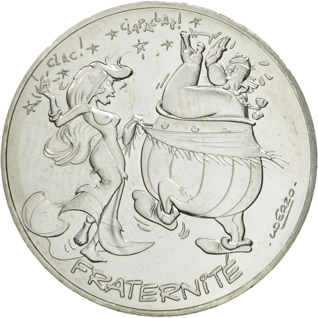 Coin, France, 10 Euro, Fraternité, Obélix, Danse, 2015, MS(63), Silver