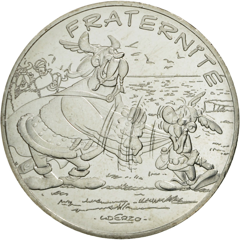 Coin, France, 10 Euro, Fraternité, Astérix, Olaf, 2015, MS(63), Silver