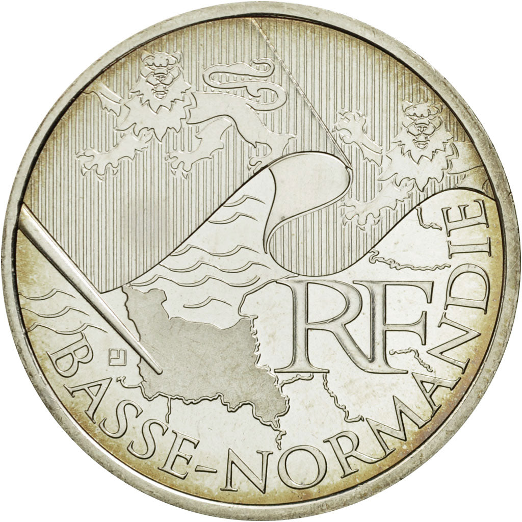 Coin, France, 10 Euro, Basse Normandie, 2010, MS(63), Silver, KM:1647