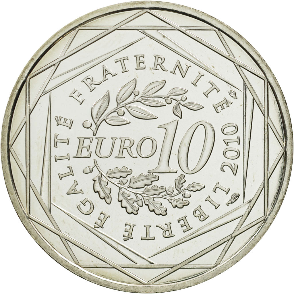 Coin, France, 10 Euro, Basse Normandie, 2010, MS(63), Silver, KM:1647