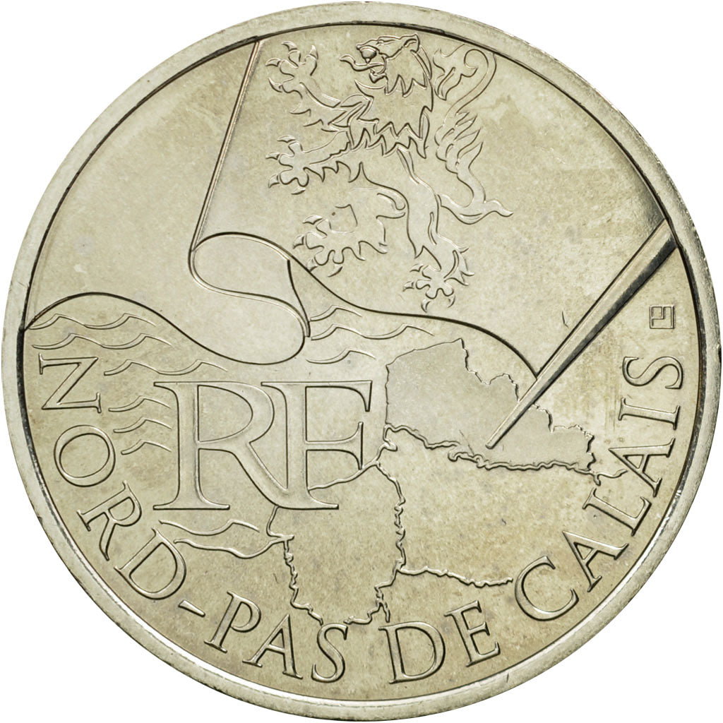 Coin, France, 10 Euro, Nord-Pas de Calais, 2010, MS(63), Silver, KM:1664