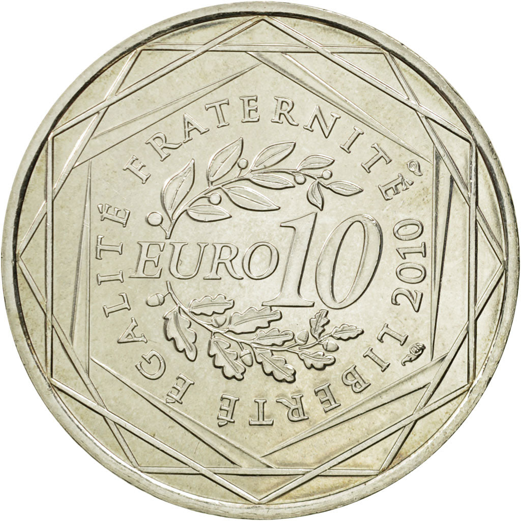 Coin, France, 10 Euro, Centre, 2010, MS(63), Silver, KM:1650