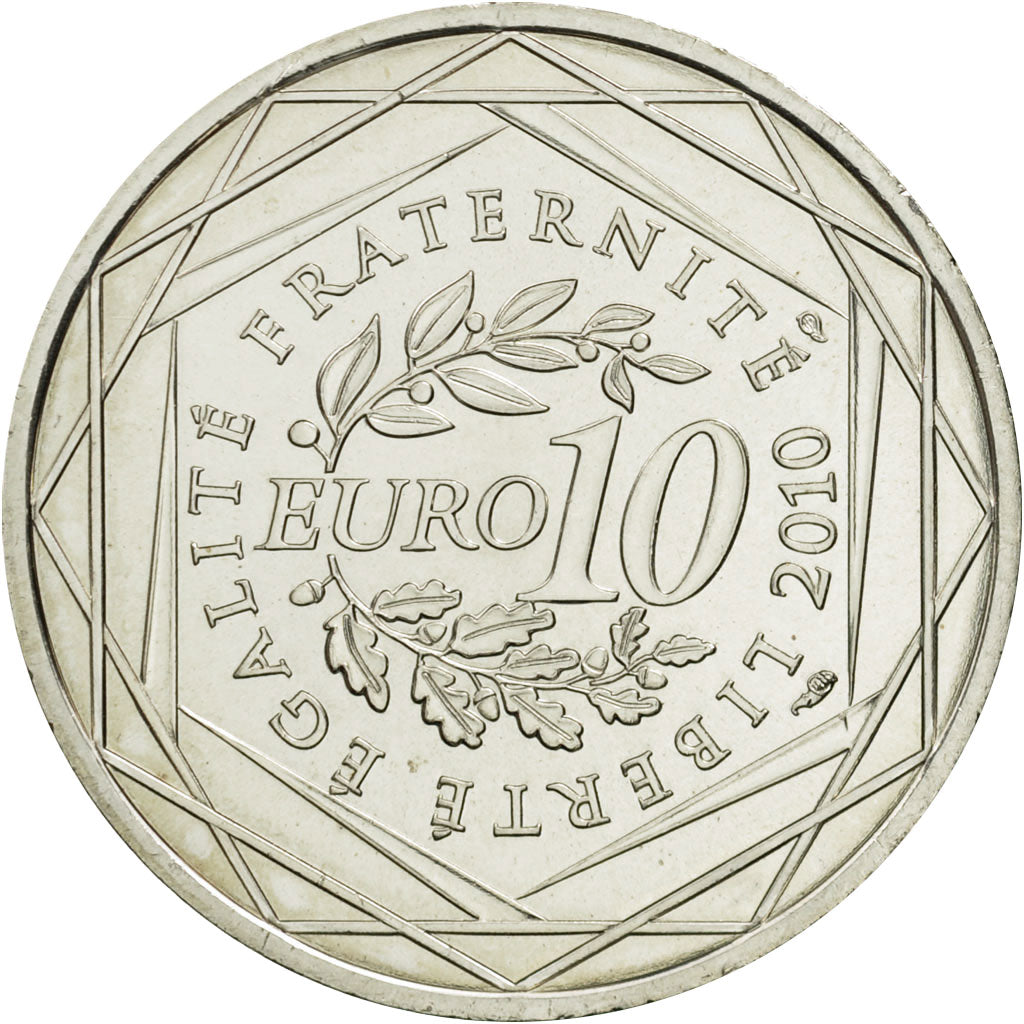 France, 10 Euro, Martinique, 2010, MS(63), Silver, KM:1662