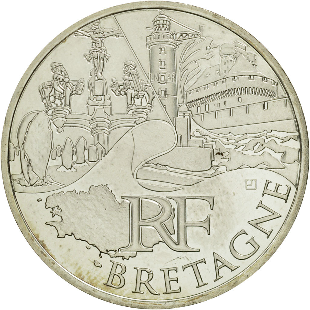 Coin, France, 10 Euro, Bretagne, 2011, MS(63), Silver, KM:1730