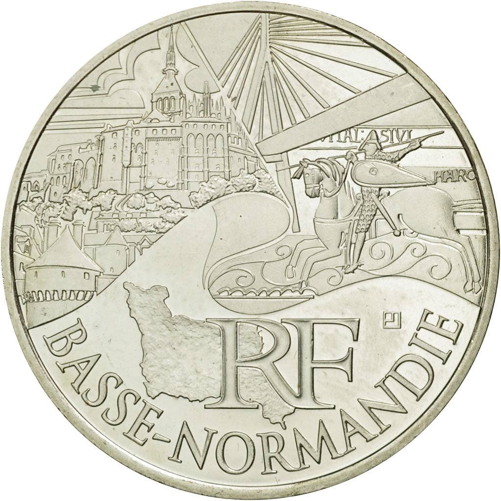 Monnaie, France, 10 Euro, Basse Normandie, 2011, SPL, Argent, KM:1729