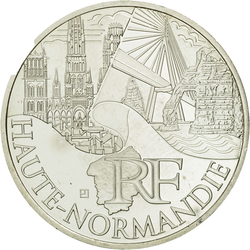 Coin, France, 10 Euro, Haute Normandie, 2011, MS(63), Silver, KM:1738