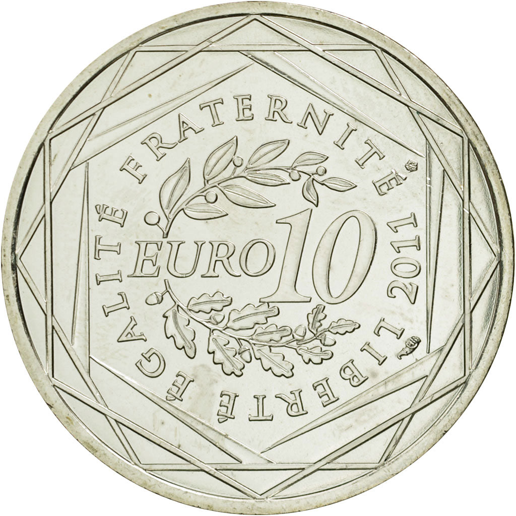 Coin, France, 10 Euro, Champagne-Ardenne, 2011, MS(63), Silver, KM:1733