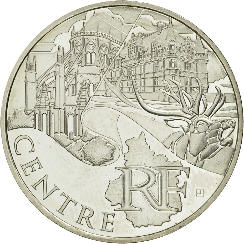 France, 10 Euro, Centre, 2011, MS(63), Silver, KM:1732