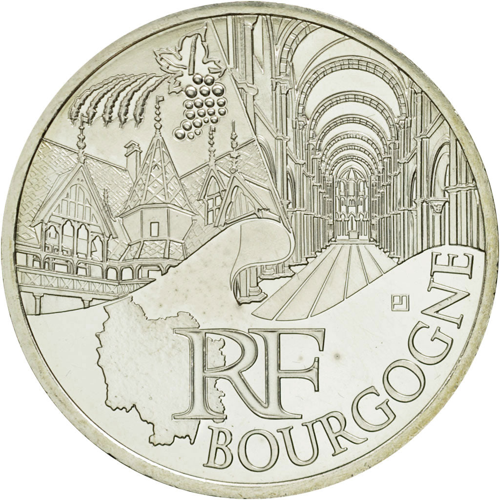 Moneta, Francja, 10 Euro, Bourgogne, 2011, Paris, MS(63), Srebro, KM:1731