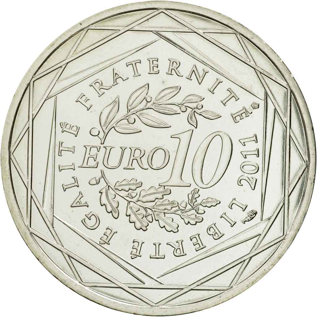 Moneta, Francja, 10 Euro, Bourgogne, 2011, Paris, MS(63), Srebro, KM:1731