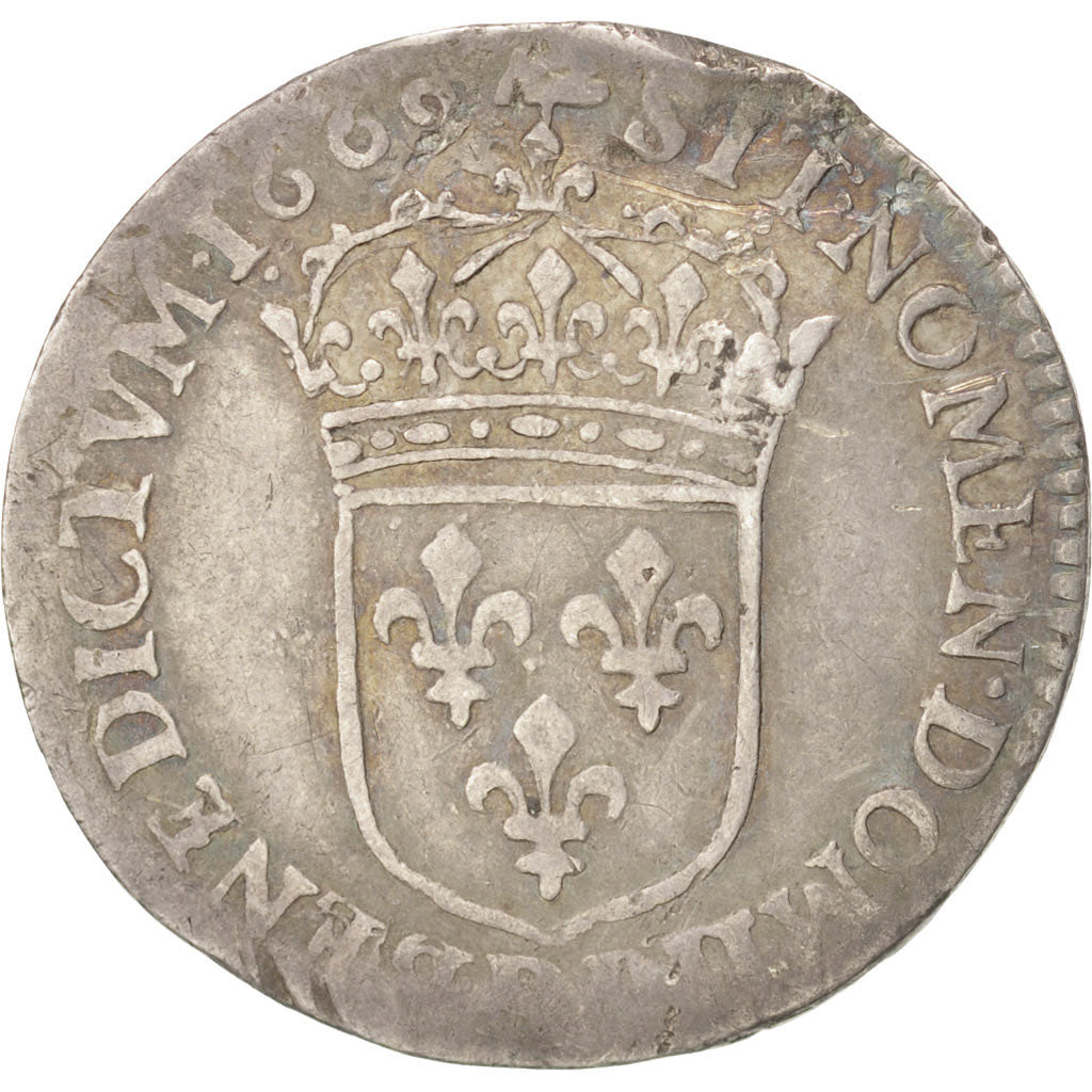 Francia, Louis XIV, 1/12 Écu au buste juvénile, 1/12 ECU, 10 Sols, 1662, Ly...
