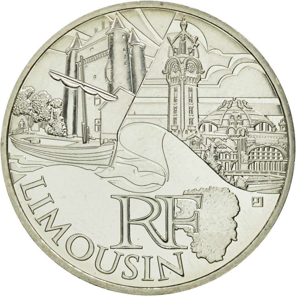 Coin, France, 10 Euro, Limousin, 2011, MS(63), Silver, KM:1742