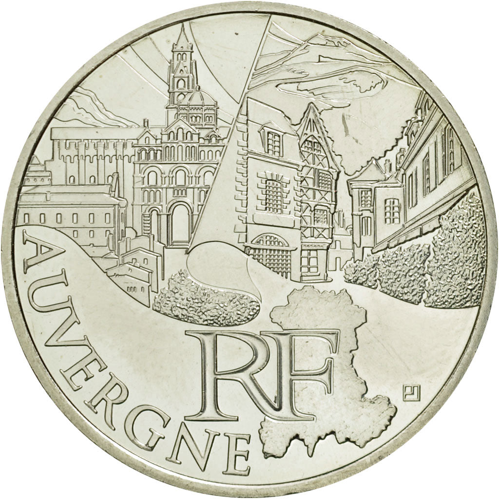Coin, France, 10 Euro, Auvergne, 2011, MS(63), Silver, KM:1728