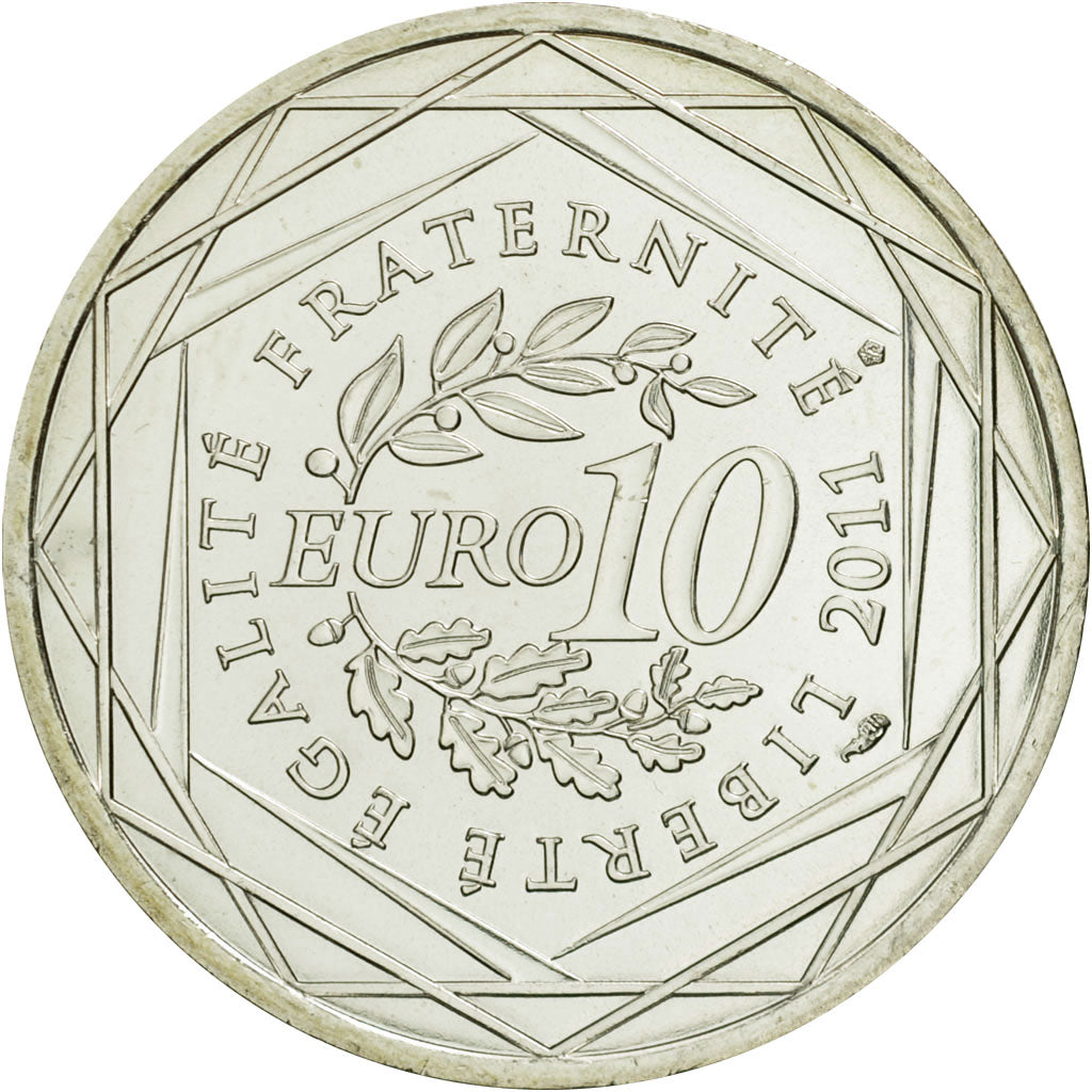 Coin, France, 10 Euro, Rhone-Alpes, 2011, MS(63), Silver, KM:1751