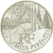 France, 10 Euro, Midi-Pyrénées, 2011, MS(63), Silver, KM:1752