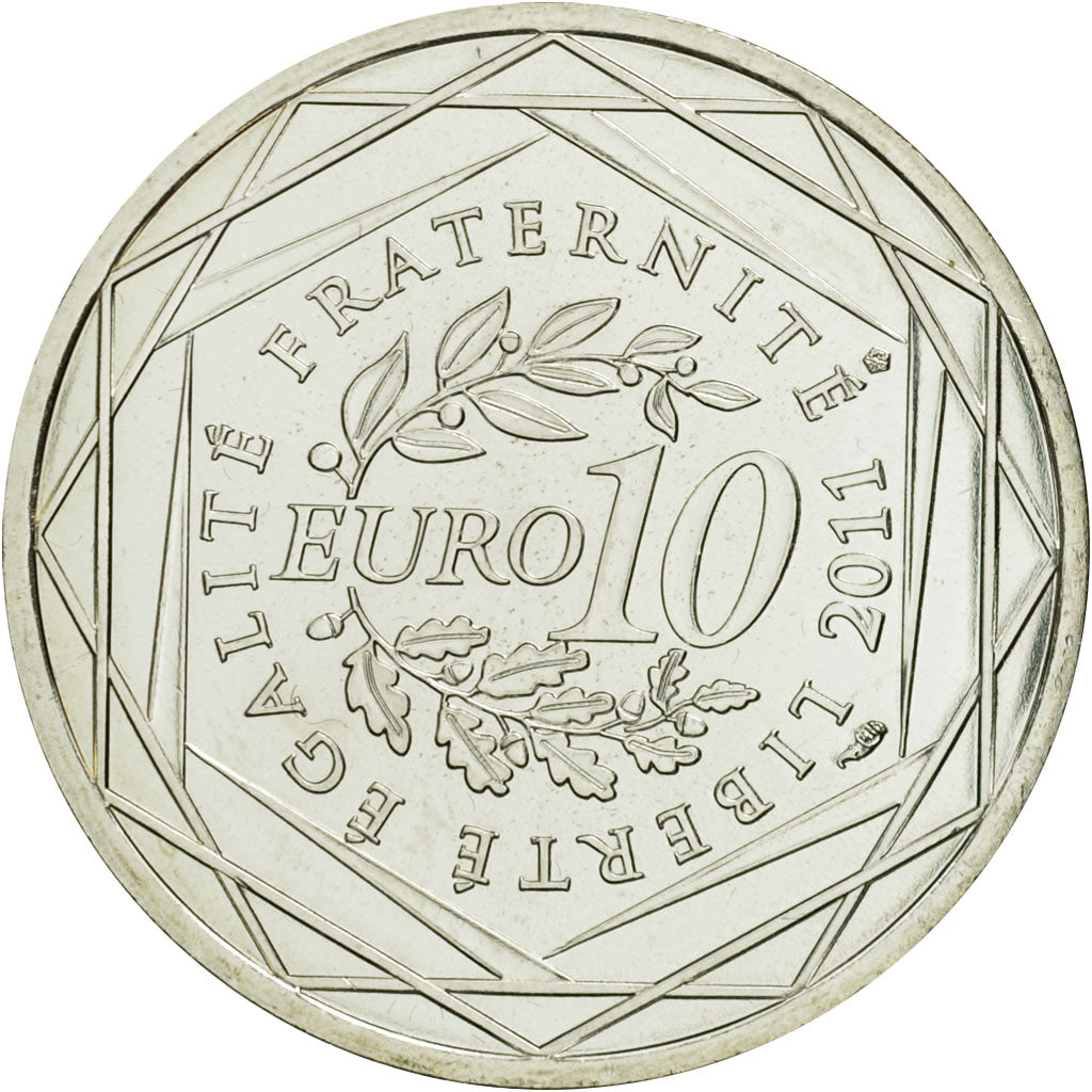 France, 10 Euro, Midi-Pyrénées, 2011, MS(63), Silver, KM:1752
