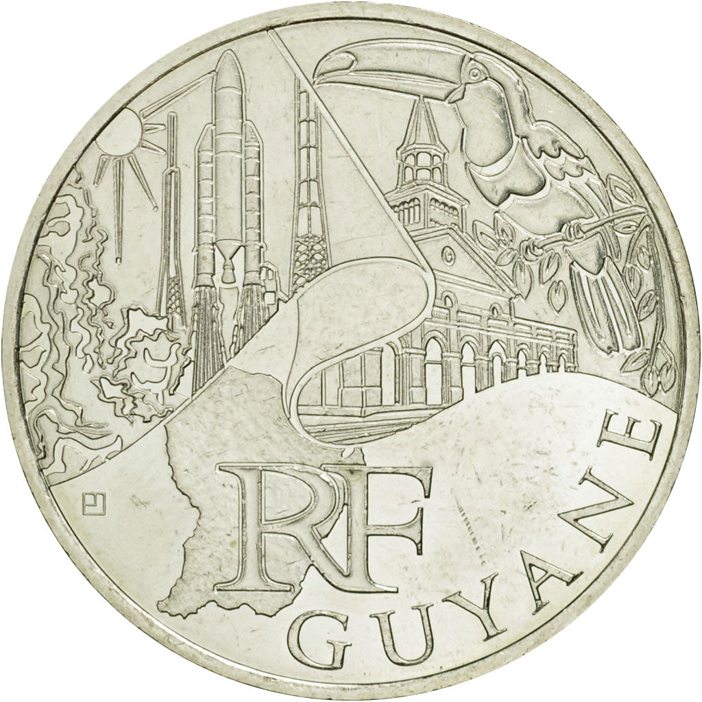 Coin, France, 10 Euro, Guyane, 2011, MS(63), Silver, KM:1736