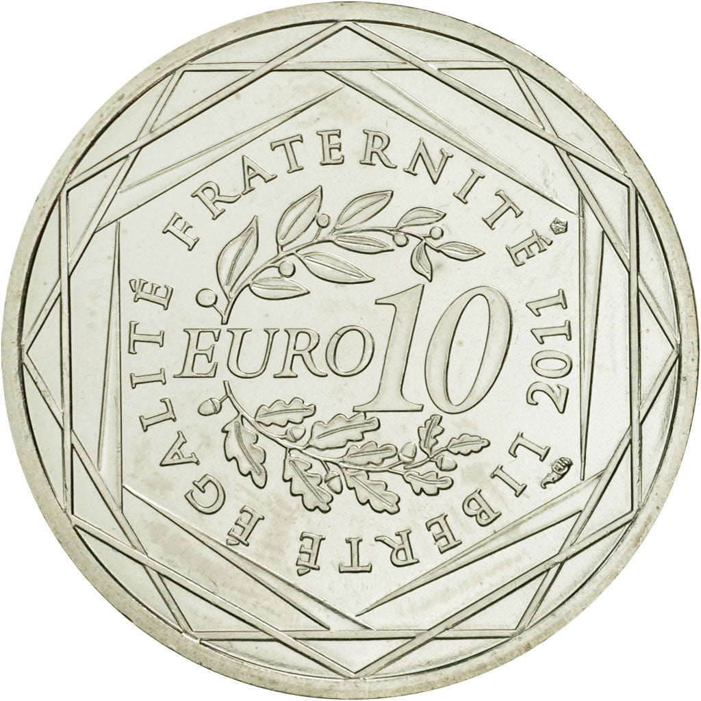 France, 10 Euro, Martinique, 2011, MS(63), Silver, KM:1744