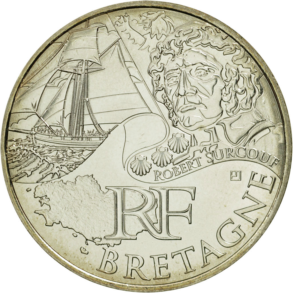Coin, France, 10 Euro, Bretagne, 2012, MS(63), Silver, KM:1866