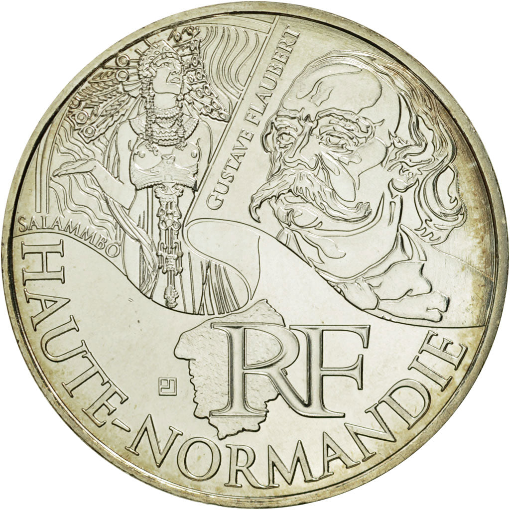 France, 10 Euro, Haute Normandie, 2012, SPL, Argent, KM:1874