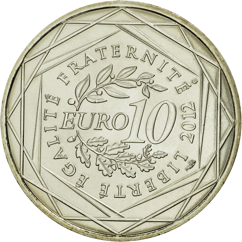 France, 10 Euro, Haute Normandie, 2012, SPL, Argent, KM:1874