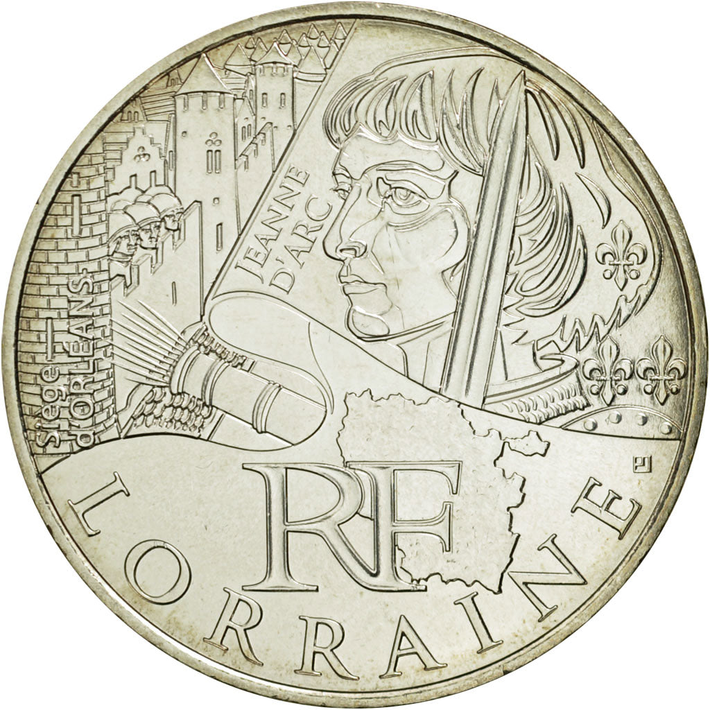 France, 10 Euro, Lorraine, 2012, MS(63), Silver, KM:1888