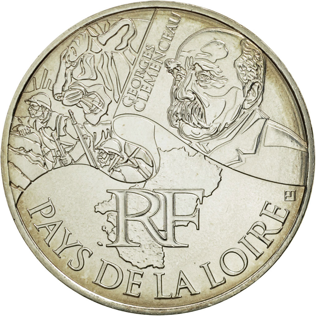 France, 10 Euro, Pays de la Loire, 2012, SPL, Argent, KM:1881