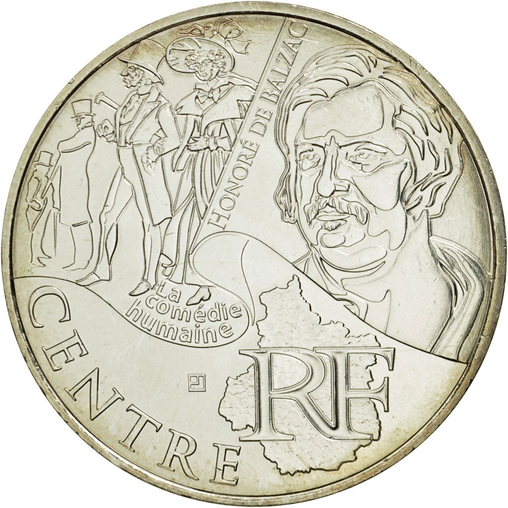 France, 10 Euro, Centre, 2012, MS(63), Silver, KM:1868