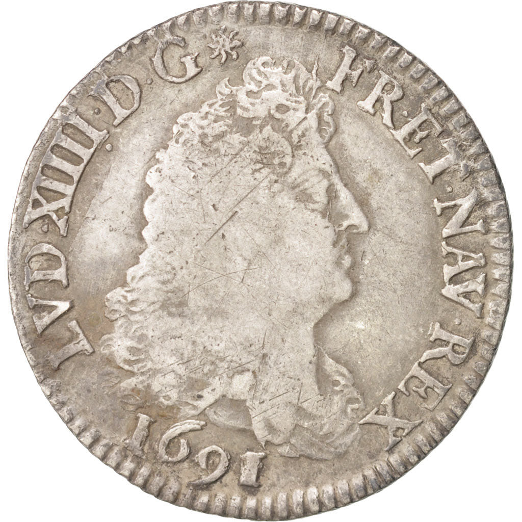 Coin, France, Louis XIV, 1/4 Écu aux 8 L, 1/4 Ecu, 1691, Paris, VF(30-35)