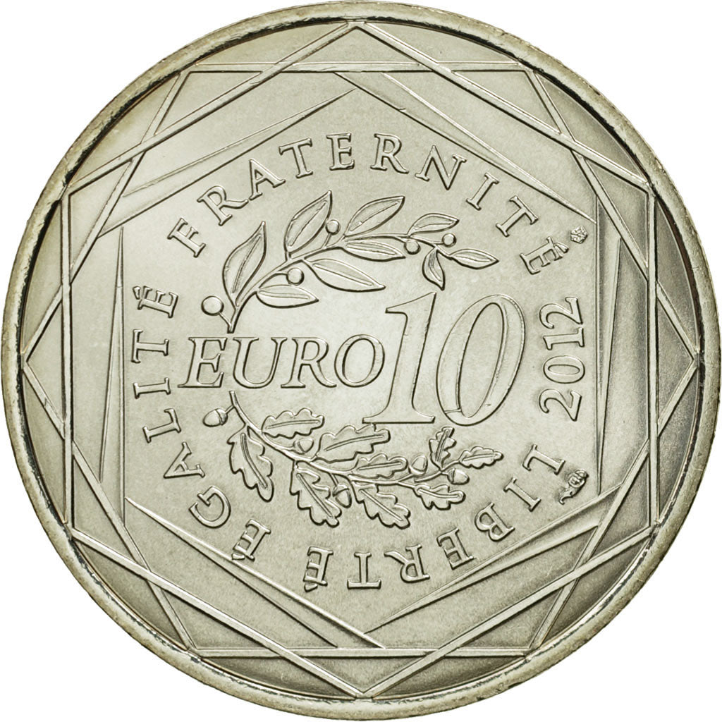 France, 10 Euro, Auvergne, 2012, MS(63), Silver, KM:1864