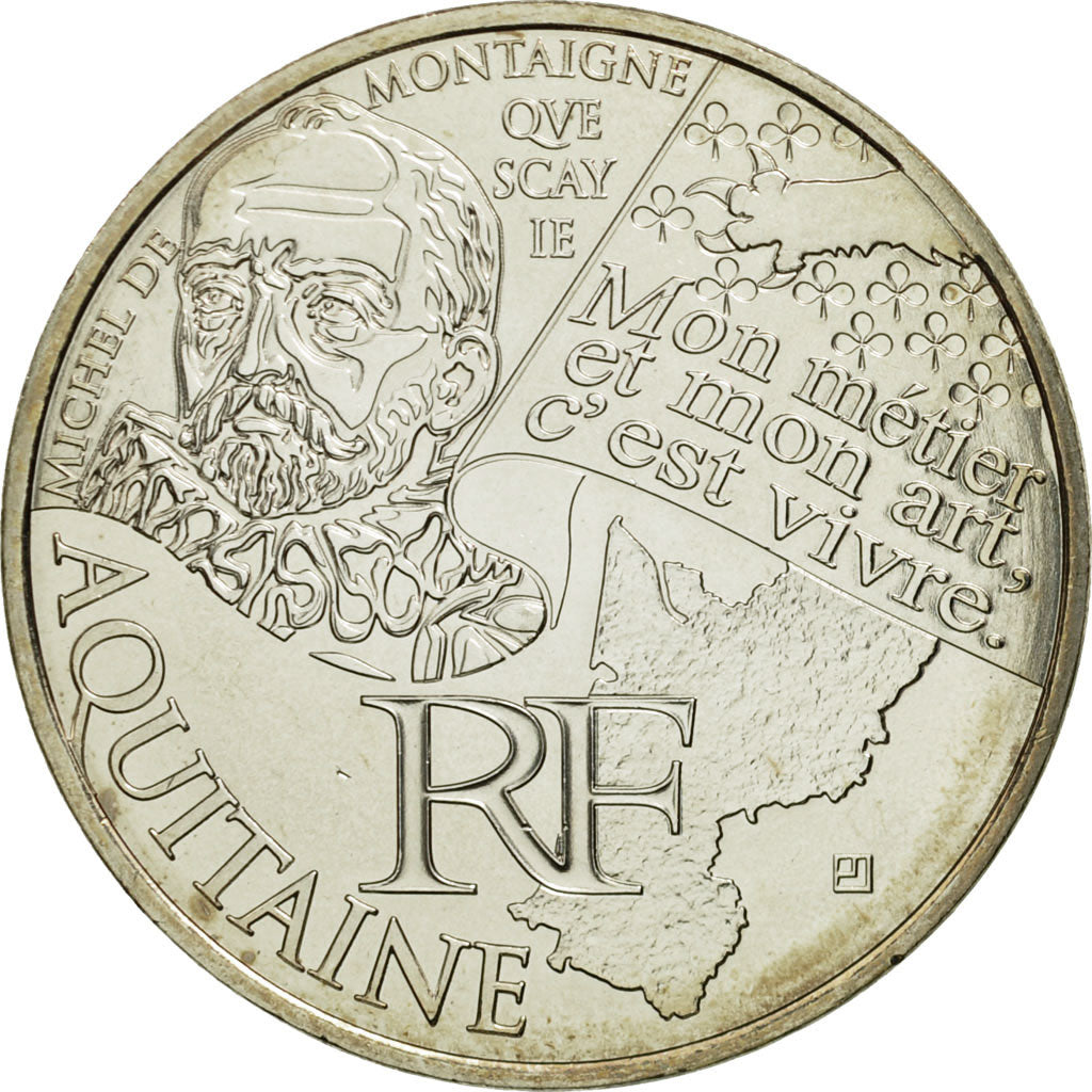 Moneta, Francia, 10 Euro, Aquitaine, 2012, SPL, Argento, KM:1863