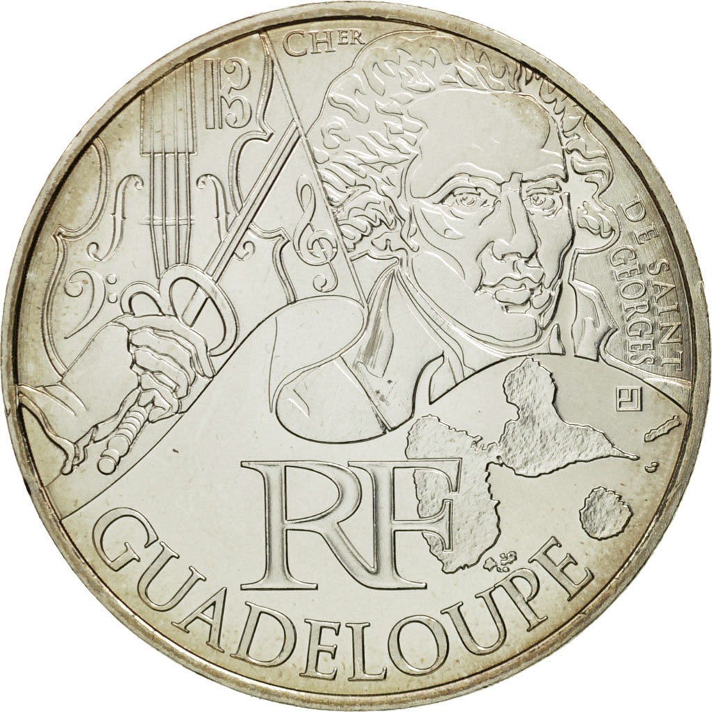 Coin, France, 10 Euro, Guadeloupe, 2012, MS(63), Silver, KM:1873
