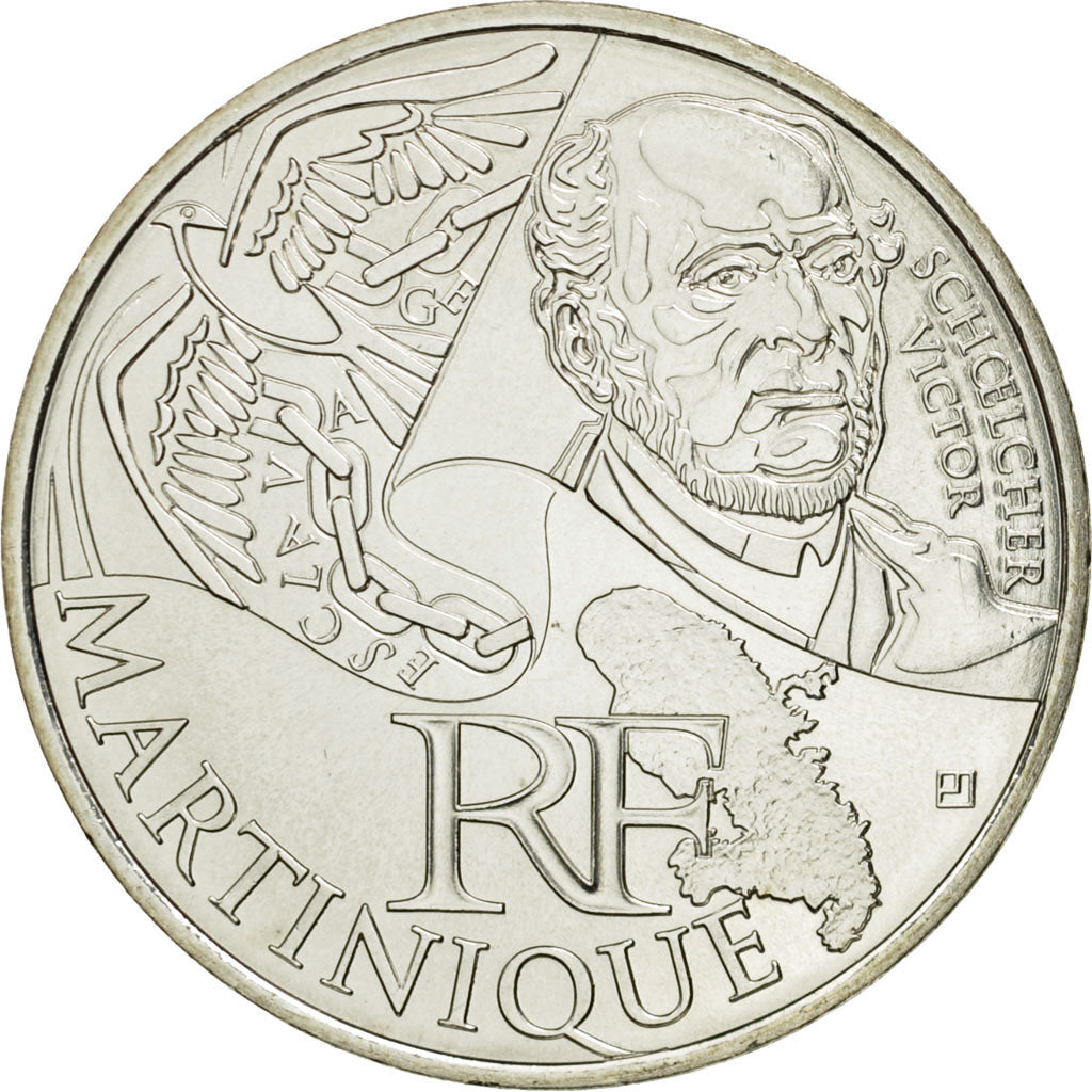 France, 10 Euro, Martinique, 2012, MS(63), Silver, KM:1879