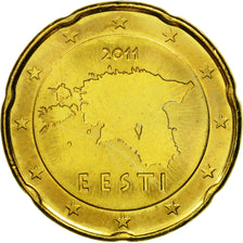 Estonia, 20 Euro Cent, 2011, SC, Latón