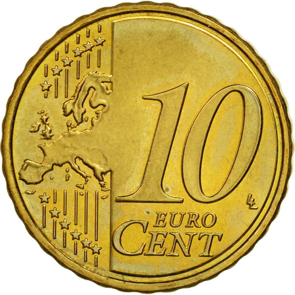 Chypre, 10 Euro Cent, 2008, SPL, Laiton, KM:81