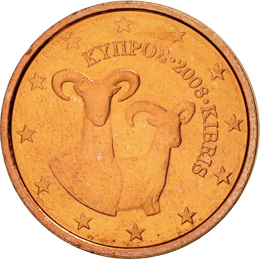 Cyprus, 2 Euro Cent, 2008, MS(63), Copper Plated Steel, KM:79