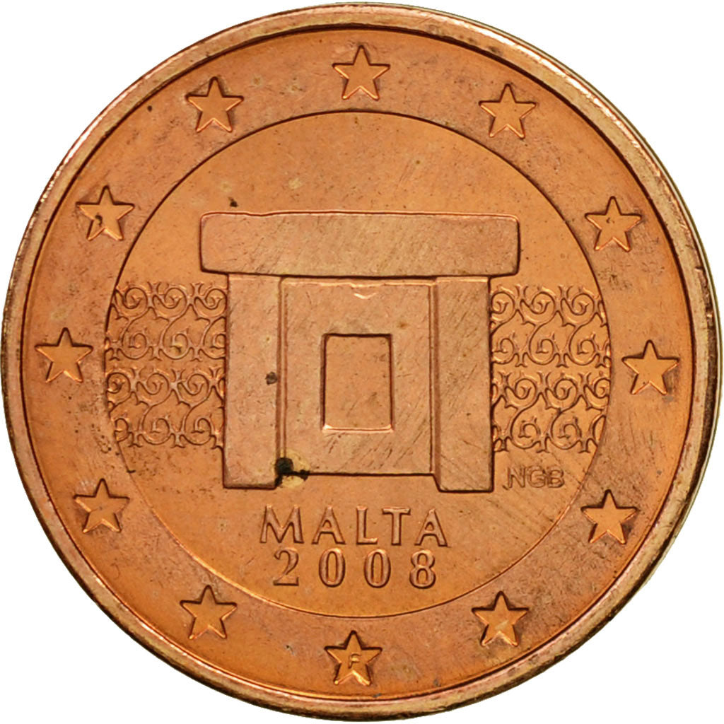 Malta, 2 Euro Cent, 2008, MS(63), Copper Plated Steel, KM:126