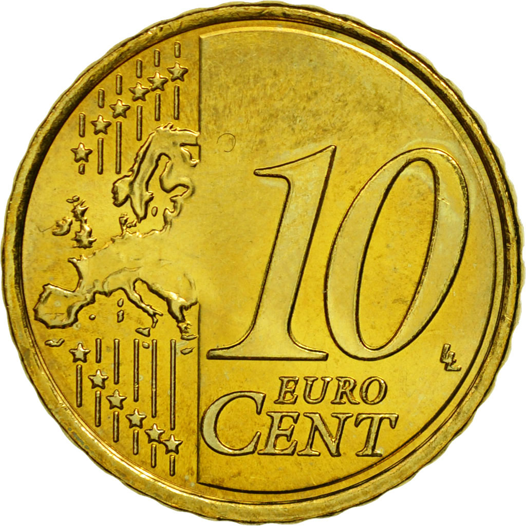 Slovakia, 10 Euro Cent, 2009, MS(63), Brass, KM:98