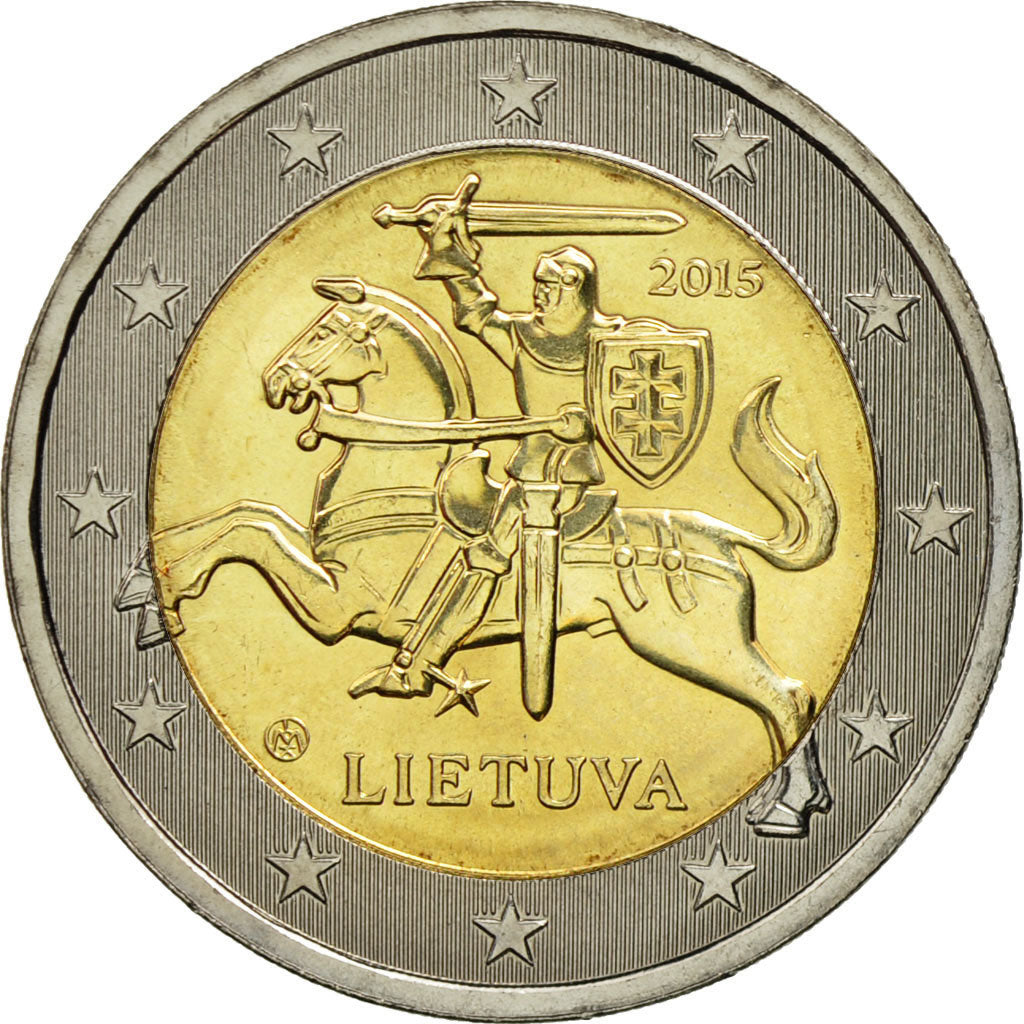 Lithuania, 2 Euro, 2015, MS(63), Bi-Metallic