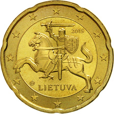 Lithuania, 20 Euro Cent, 2015, UNZ, Messing