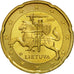 Lithuania, 20 Euro Cent, 2015, SPL, Laiton