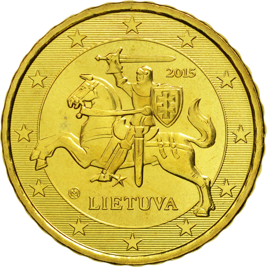 Lithuania, 10 Euro Cent, 2015, MS(63), Brass
